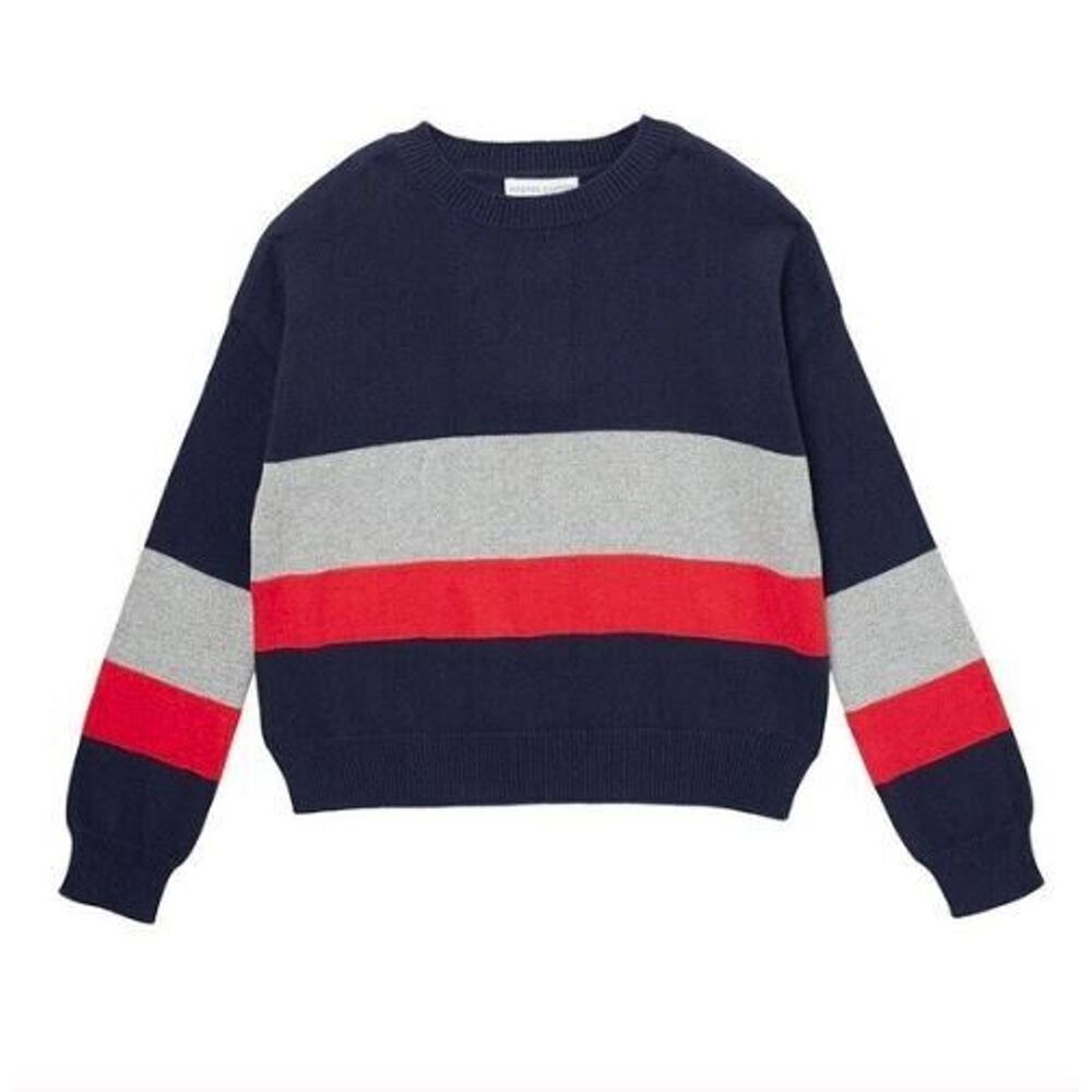 Harper Canyon Girls Fun Pattern Sweater in Navy Peacoat Multi Stripe XL MSRP $19